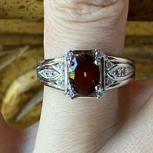 Natural Madeira Citrine Sterling Silver Ring Size 7.75